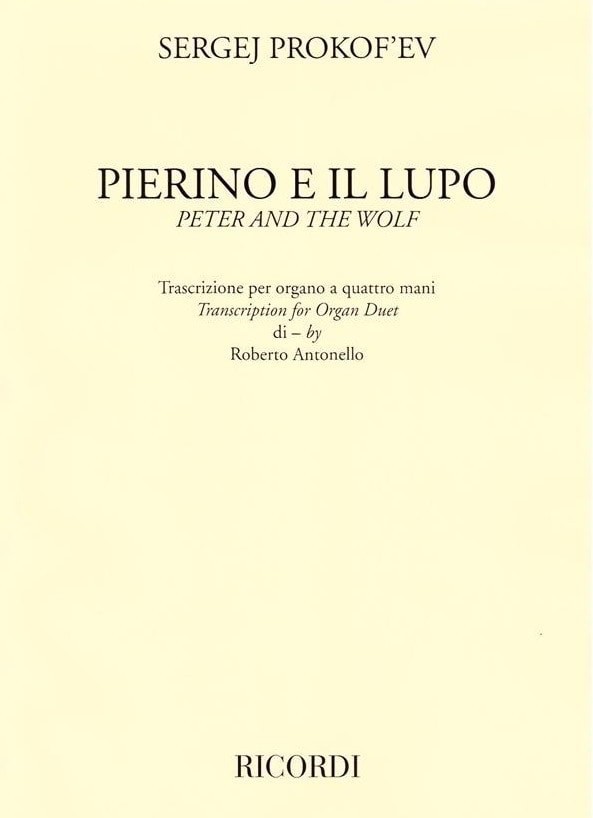 Prokofiev: Peter and the Wolf for Organ Duet published by Ricordi